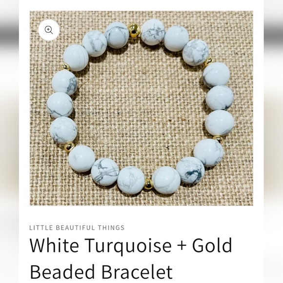 White turquoise and gold healing bracelet - Picture 1 of 1